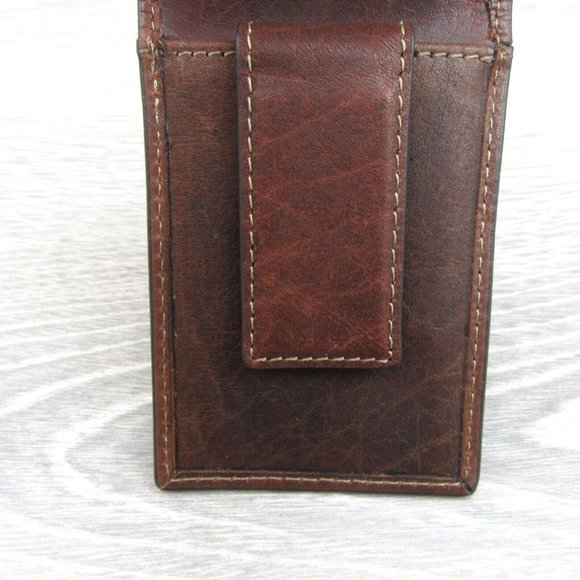 Fossil Allen RFID Magnetic Front Pocket Bifold Moneyclip Mens Wallet Brown NEW - Picture 8 of 11